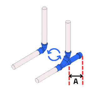 Figura: tubo vertical ligado ao horizontal com ponto de inspeção